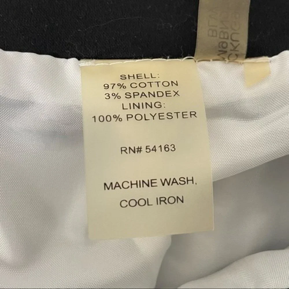 Calvin Klein Womens Black White Polka Dot Pleated Skirt Pockets Cotton size 6